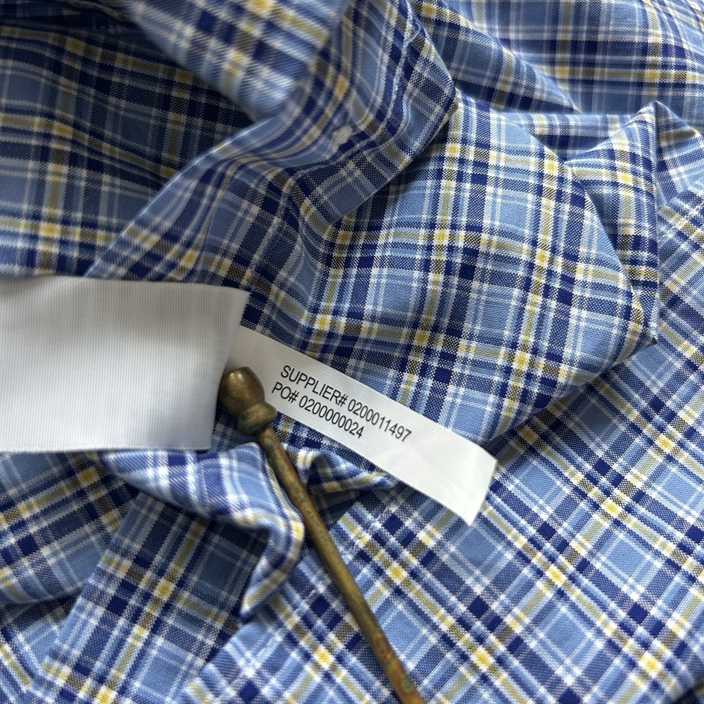 Polo Ralph Lauren Classic Fit Dress Shirt 15.5 32/33 Graph Check Blues & Navy - Picture 12 of 12